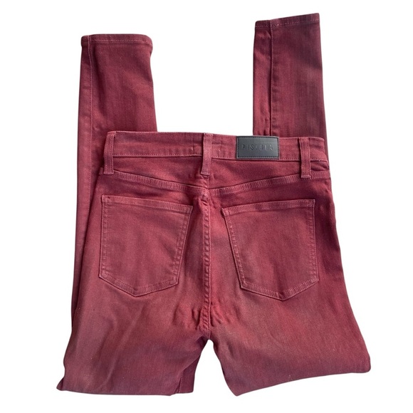 Pistola Coated Denim Maroon Skinny Ankle Jean Size 28 Stretch Casual Spring - Picture 3 of 11